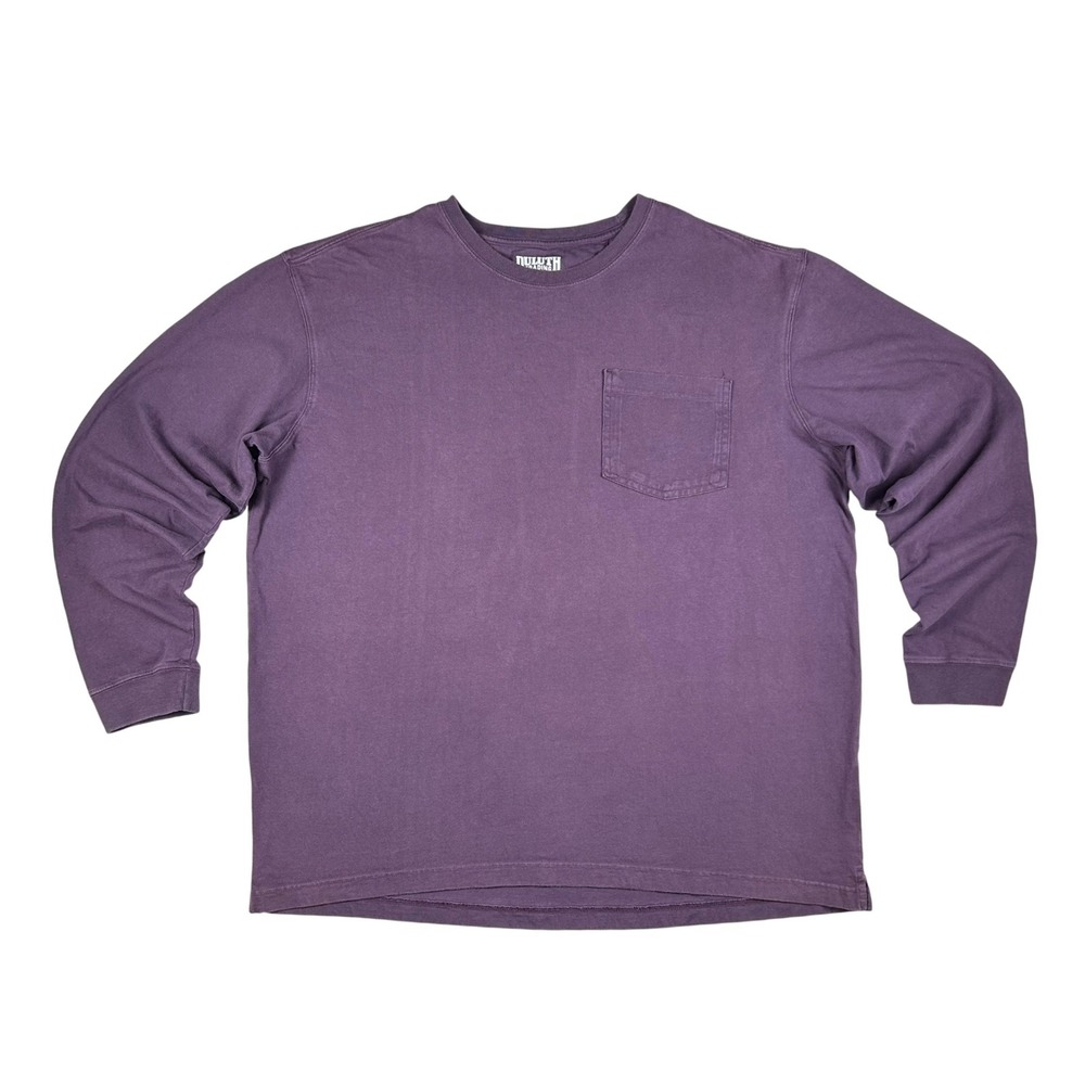 Duluth Trading Co Longtail T Relaxed Fit Pocket Tee Mens XL Purple Long Sleeve